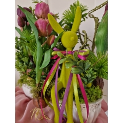 Stroik wielkanocny na stół kompozycja kwiatowa 